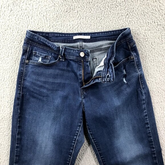 LEVIS 529 Womens Size 32 Dark Wash Mid Rise Distressed Curvy Bootcut Jeans 32x28 - Picture 6 of 16